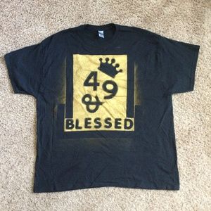 Custom Design Gildan Heavy Cotton 2XL Unisex 49 & Blessed Short Sleeve Tee-Shirt